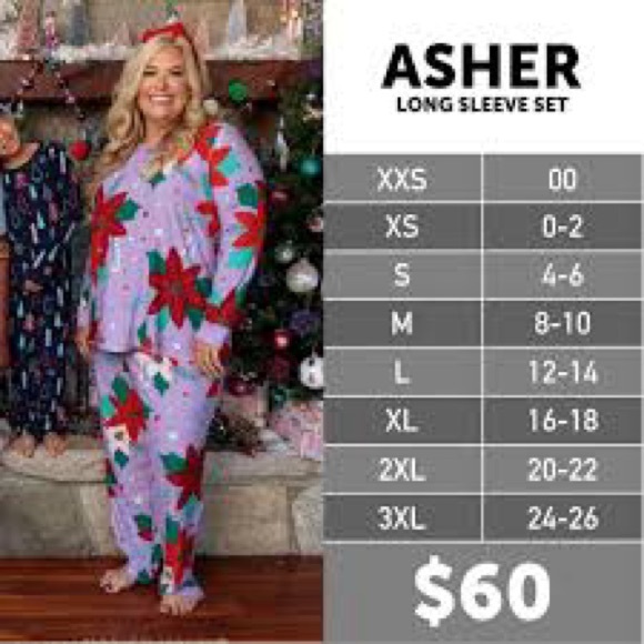 LuLaRoe Dream 2XL Asher Pajama Set - Picture 11 of 13